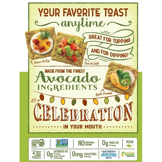 Crunchmaster Avocado Toast Seasoned Crackers, 6 x 3.54 oz Case - Crackers & Grahams