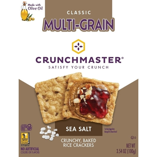 Crunchmaster Baked Multi-Grain Sea Salt Crackers, 6 x 3.54 oz Case - Crackers & Grahams - image 2
