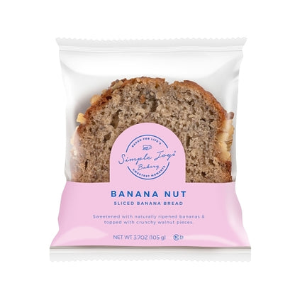 Simple Joys Bakery Banana Nut Loaf Slice, 20 x 1 each Case - Bakery & Desserts