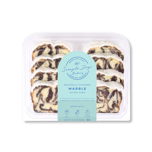 Simple Joys Bakery ICED MARBLE Sliced CAKE, 10 x 14 oz Case - Bakery & Desserts