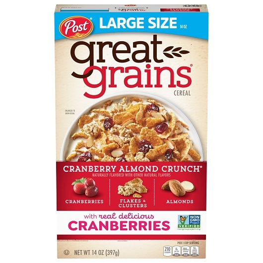 Post Cranberry Almond Crunch Cereal, 12 x 14 oz Case - Breakfast Foods