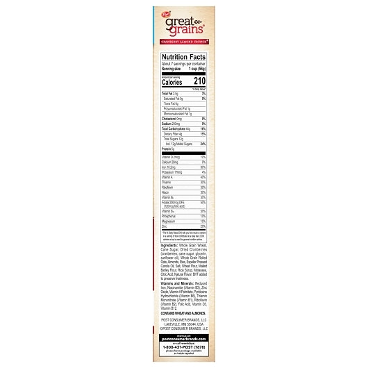Post Cranberry Almond Crunch Cereal, 12 x 14 oz Case - DOT product image 6
