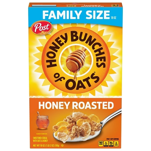 Post Crunchy Honey Roasted Cereal, 12 x 18 oz Case - Breakfast Foods