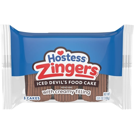 Hostess Single Serve Chocolate Zinger Snack, 6 x 6 x 3.81 oz Case - Bakery & Desserts