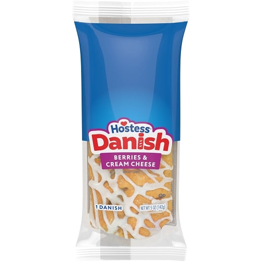 Hostess Berries & Cream Cheese Danish, 6 x 6 x 5 oz Case - Bakery & Desserts