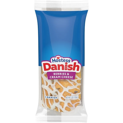 Hostess Berries & Cream Cheese Danish, 6 x 6 x 5 oz Case - Bakery & Desserts