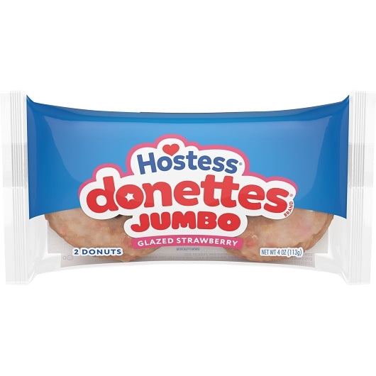 Hostess GLAZED STRAWBERRY Donettes, 6 x 6 x 4 oz Case - Bakery & Desserts