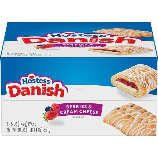 Hostess BERRIES & CREAM CHEESE DANISH, 6 x 6 x 5 oz Case - DOT product image 2