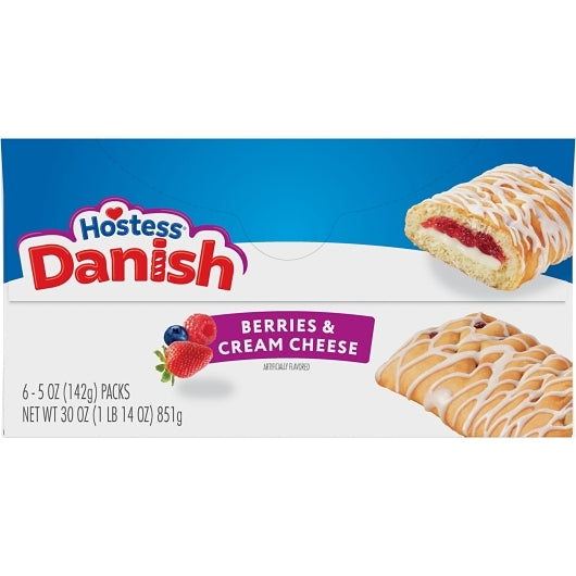 Hostess BERRIES & CREAM CHEESE DANISH, 6 x 6 x 5 oz Case - DOT product image 4