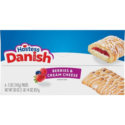 Hostess BERRIES & CREAM CHEESE DANISH, 6 x 6 x 5 oz Case - DOT product image 4