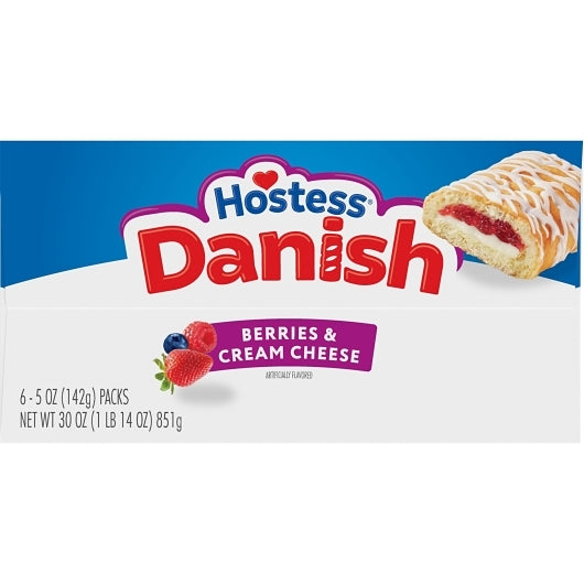 Hostess BERRIES & CREAM CHEESE DANISH, 6 x 6 x 5 oz Case - DOT product image 8