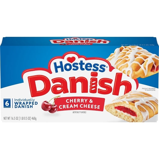 Hostess Cherry Cheese Bear Claw Multipack, 6 x 16.5 oz Case - Frozen Fruit