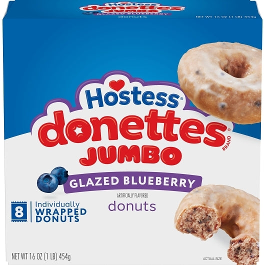Hostess Glazed Blueberry Donuts Multi-pack, 6 x 16 oz Case - Bakery & Desserts