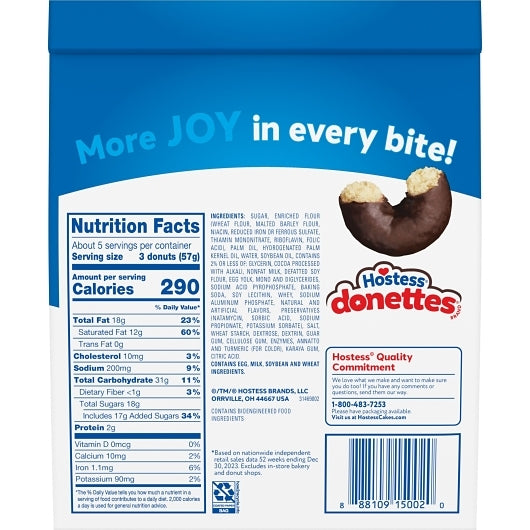 Hostess Frozen Chocolate Donettes, 6 x 10.75 oz Case - DOT product image 8
