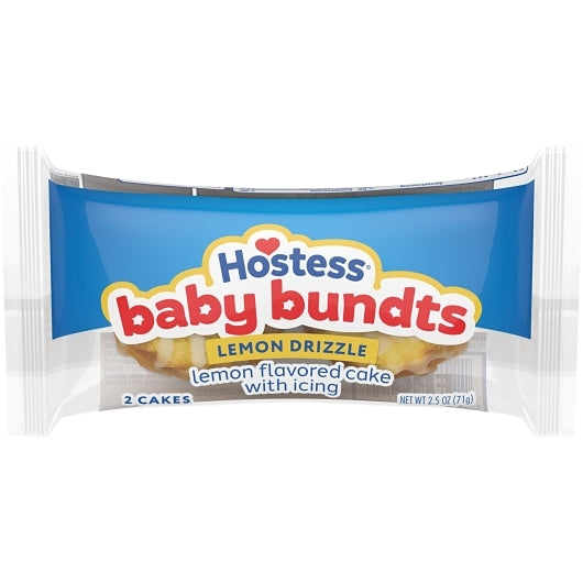 Hostess Single Serve Frozen Lemon Drizzle Baby Bundt Cakes, 6 x 6 x 2.5 oz Case - Bakery & Desserts