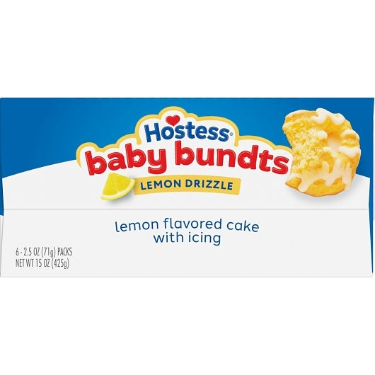 Hostess Single Serve Frozen Lemon Drizzle Baby Bundt Cakes, 6 x 6 x 2.5 oz Case - DOT product image 3