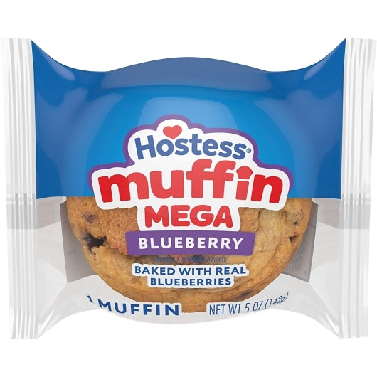 Hostess Blueberry Jumbo Muffin Single-Serve Frozen Case, 12 x 3 x 5 oz Case - Bakery & Desserts