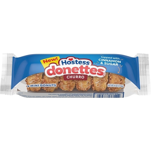 Hostess Donettes Churro Donut, 6 x 10 x 4 oz Case - Bakery & Desserts