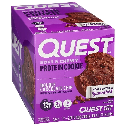 Quest Nutrition Protein Cookie Double Chocolate Chip, 6 x 12 x 2.08 oz Case - Bakery & Desserts - image 2