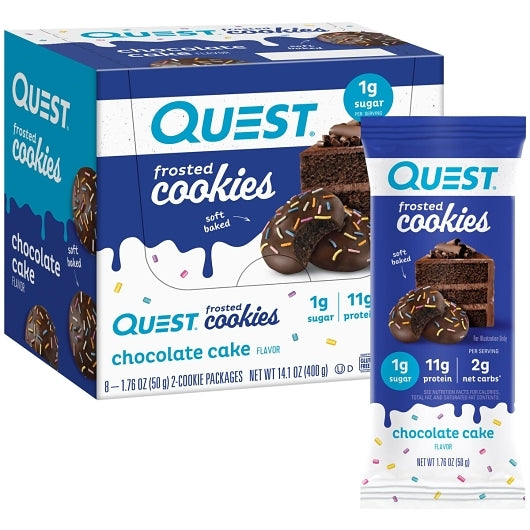 Quest Nutrition Frosted Cookies Chocolate Cake, 12 x 8 x 1.76 oz Case - Bakery & Desserts - image 2