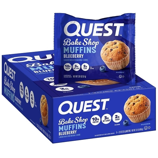 Quest Nutrition Bake Shop Muffin Blueberry, 9 x 8 x 2.01 oz Case - Bakery & Desserts