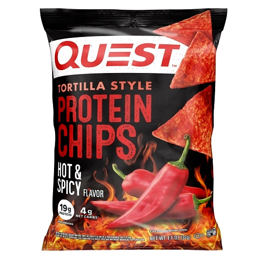Quest Nutrition Protein Tortilla Chips Hot & Spicy, 8 x 1.1 oz Case - Snacks - image 2