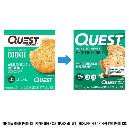 Quest Nutrition Protein Cookie White Chocolate Macadamia Nut, 6 x 12 x 2.04 oz Case - Bakery & Desserts - image 2