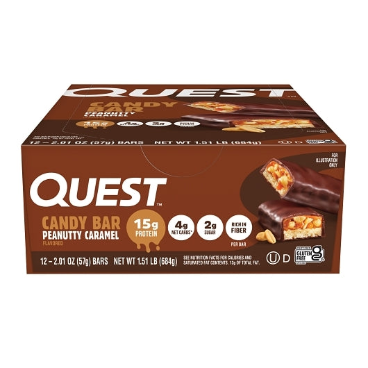 Quest Nutrition Peanutty Caramel Candy Bar, 12 x 2.01 oz Case - Candy & Confections - image 2