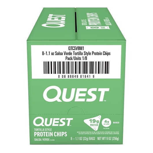 Quest Nutrition Protein Tortilla Chips Salsa Verde, 8 x 1.1 oz Case - Snacks - image 2