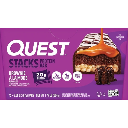 Quest Nutrition Brownie A La Mod Protein Bars, 9 x 12 x 2.36 oz Case - Bakery & Desserts - image 2