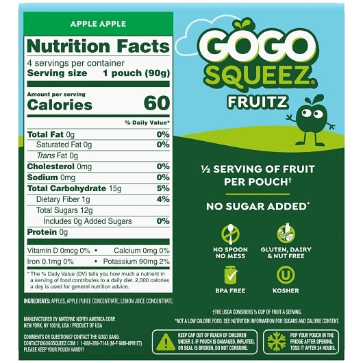 Gogo Squeez Applesauce, 12 x 4 each Case - DOT product image 5