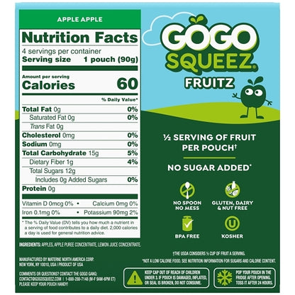 Gogo Squeez Applesauce, 12 x 4 each Case - DOT product image 5