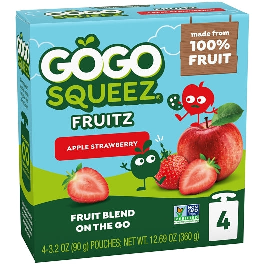 Gogo Squeez Strawberry Applesauce, 12 x 4 each Case - DOT product image 3