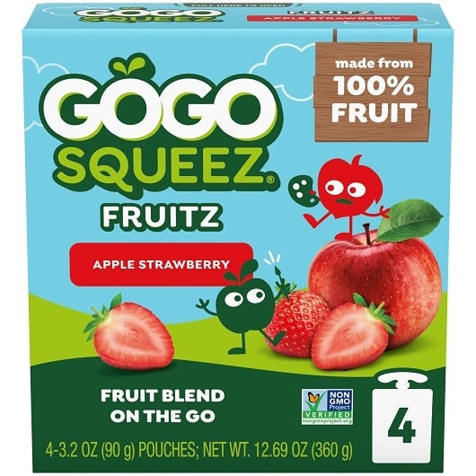 Gogo Squeez Strawberry Applesauce, 12 x 4 each Case - DOT product image 5