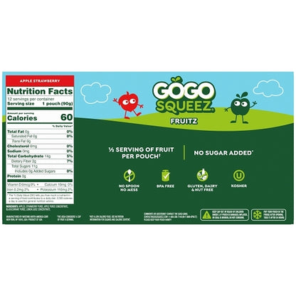 Gogo Squeez Strawberry Applesauce, 6 x 12 each Case - DOT product image 5