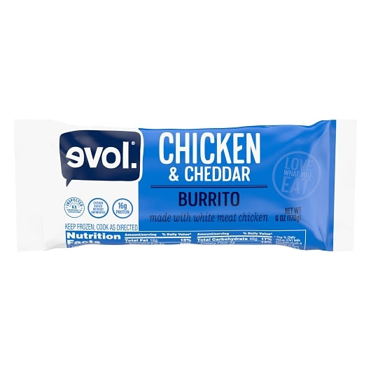 Evol Chicken, Bean and Rice Burrito, 12 x 6 oz Case - Frozen Snacks & Appetizers