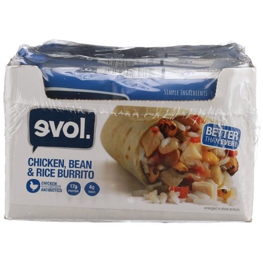 Evol Chicken, Bean and Rice Burrito, 12 x 6 oz Case - DOT product image 7