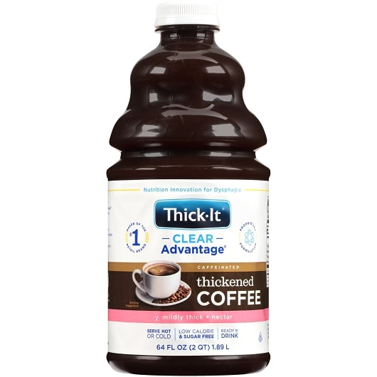 Thick It Clear Advantage Zero Calorie, Gluten Free, Thickened Coffee with Nectar Consistency, 4 x 64 fl oz Case