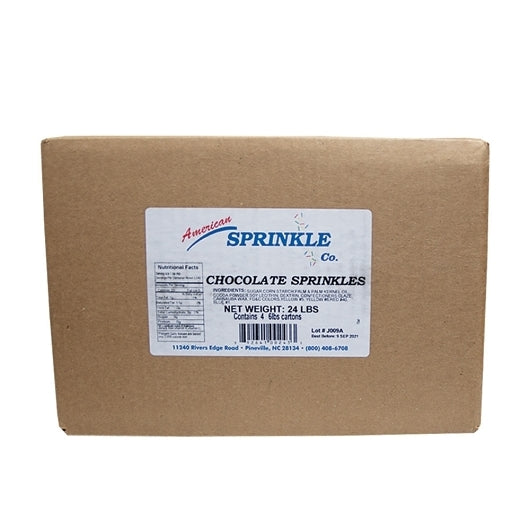 American Sprinkle Chocolate Sprinkles Chocolate, 4 x 6 lb Case - Candy & Confections