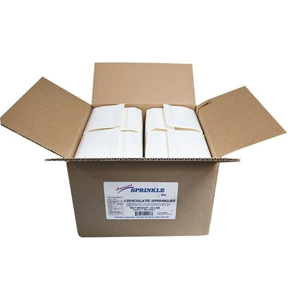 American Sprinkle Chocolate Sprinkles Chocolate, 4 x 6 lb Case - Alternate product angle or state