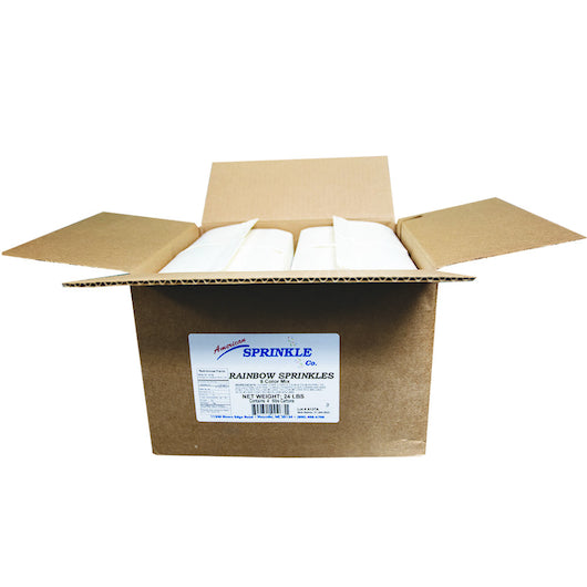 American Sprinkle Sprinkles 8 Colors, 4 x 6 lb Case - Alternate product angle or state