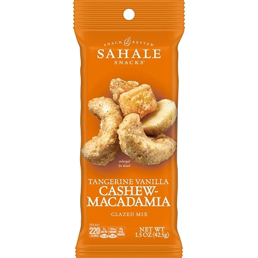 Sahale CASHEW TANGERINE VANILLA MACADAMIA GLAZED, 18 x 1.5 oz Case - DOT product image 3