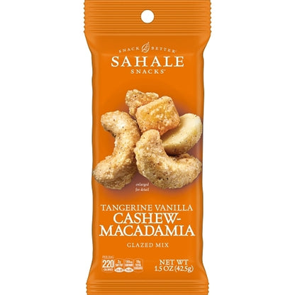 Sahale CASHEW TANGERINE VANILLA MACADAMIA GLAZED, 18 x 1.5 oz Case - DOT product image 3
