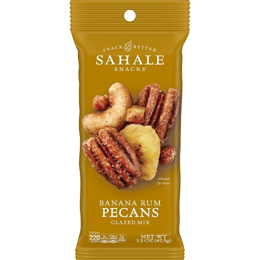 Sahale Pecans Banana Rumami Glazed, 18 x 1.5 oz Case - Nuts & Seeds