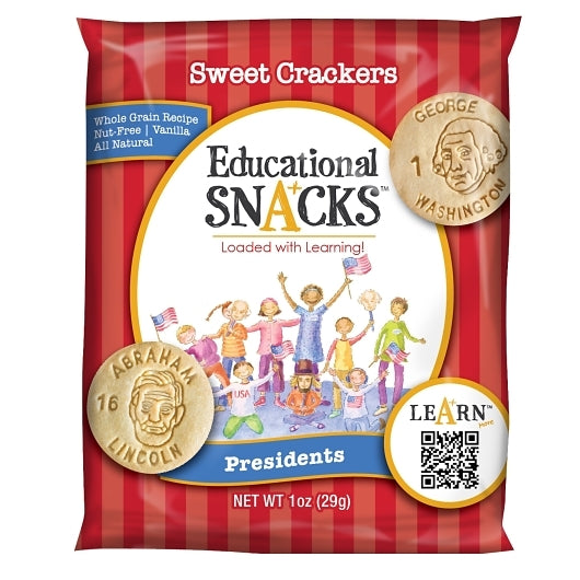 Dick & Jane Presidents Vanilla Flavored Whole Grain Sweet Snack Crackers, 120 x 1 oz Case - Crackers & Grahams