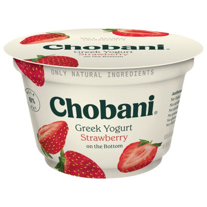 Chobani Non Fat Strawberry Greek Yogurt, 12 x 5.3 oz Case - Cheese & Dairy