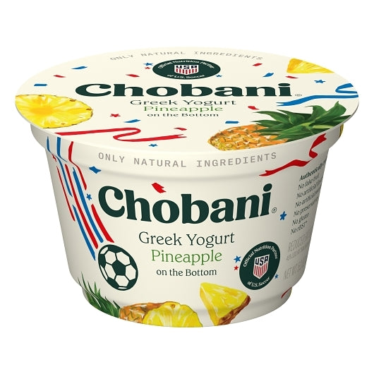 Chobani Pineapple On The Bottom Low Fat Greek Yogurt, 12 x 5.3 oz Case - DOT product image 6
