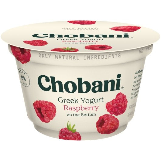 Chobani Non Fat Raspberry Greek Yogurt, 12 x 5.3 oz Case - DOT product image 6