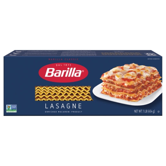 Barilla Wavy Lasagna Pasta, 12 x 16 oz Case - Pantry Ingredients