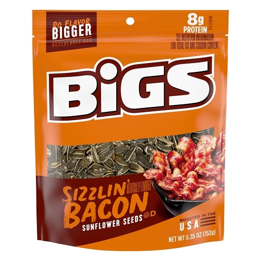 Sunflower Seeds Bacon Sizzlin' Bacon Sunflower Seeds, 12 x 5.35 oz Case - Nuts & Seeds